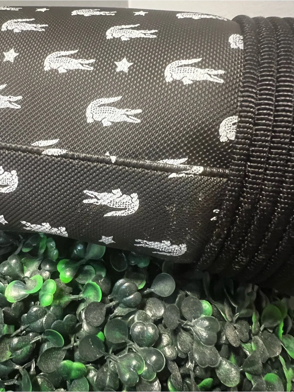 Not for sale Lacoste Black Toiletry Barrel Bag with White Logo Print - Picture 9 of 11